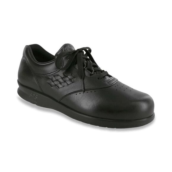 SAS Black Leather Free Time Walking Shoe Sneakers w/ Tripad Comfort Size 6W. B52 - Picture 1 of 11
